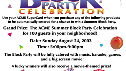 Acme Summer Block Party Sweepstakes