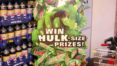 Mountain Dew Hulk Standee