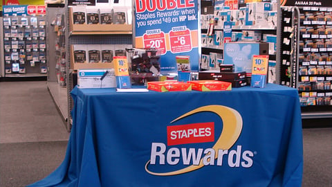 Staples Rewards HP Table Display