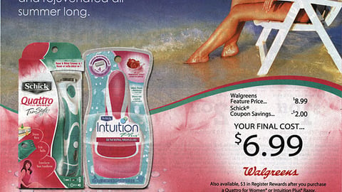 Schick Walgreens Co-Equity FSI