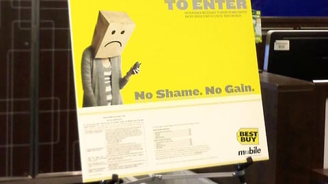 Best Buy 'Phone Shame' Easel Sign