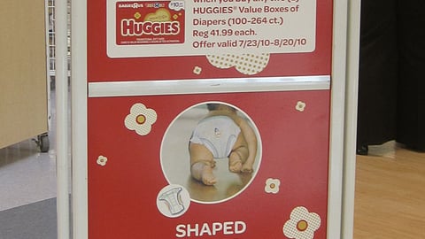 Babies "R" Us Huggies Incentive Stanchion Sign