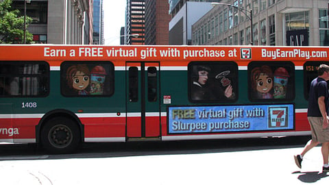 7-Eleven Zynga Digital Bus Ad