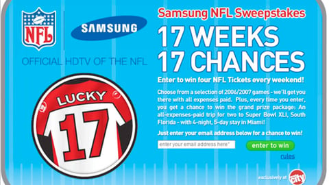 Circuit City/Samsung NFL Sweeps Online Ad
