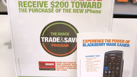 RadioShack 'Trade & Save' Counter Card