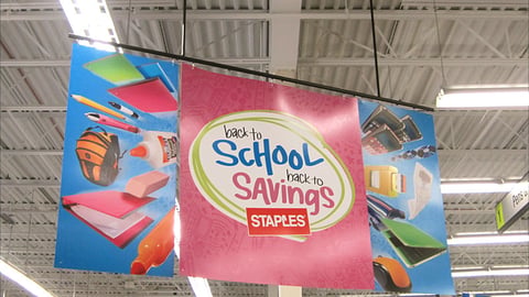 Staples 'Back to School' Ceiling Sign