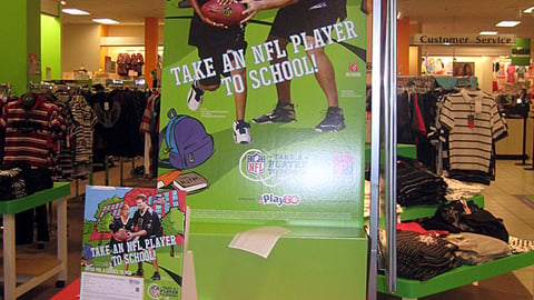 JCPenney 'Take an NFL Player to School' Display