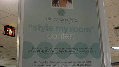 Cindy Crawford 'Style My Room' Contest Sign