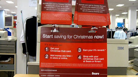 Sears 'Christmas Club' Card Counter Display