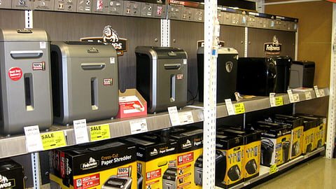 Office Depot Fellowes In-Line Shredder Display