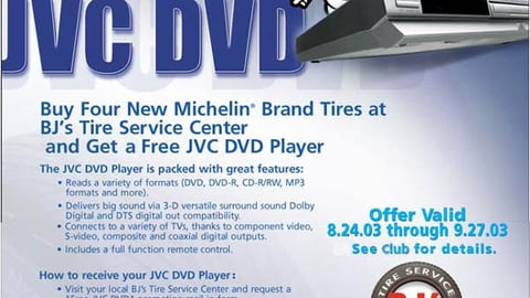 BJ's/Michelin DVD Offer