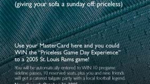 Schnuck's/MasterCard/St. Louis Rams Tent Card