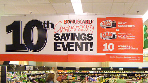 Giant-Carlisle 'Bonuscard 10th Anniversary' Ceiling Banner