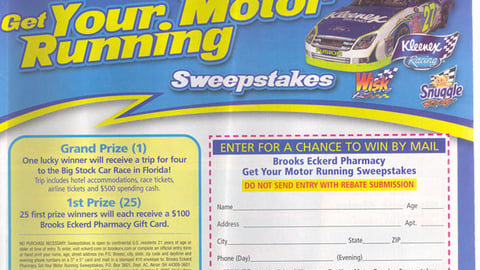 Eckerd/Kimberly-Clark Racing Sweeps Feature