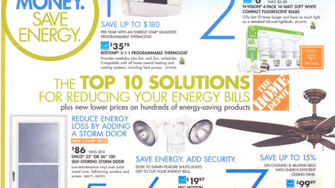 Home Depot 'Save Money. Save Energy' Feature