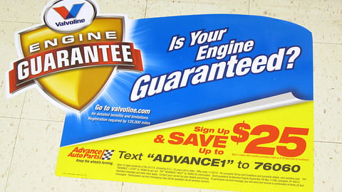 Valvoline 'Engine Guarantee' Advance Auto Parts Floor Cling