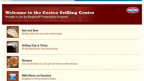 Kingsford 'Costco Grilling Center' Microsite