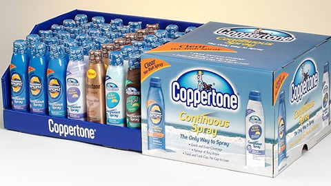 Coppertone Continuous Spray Shelf Tray