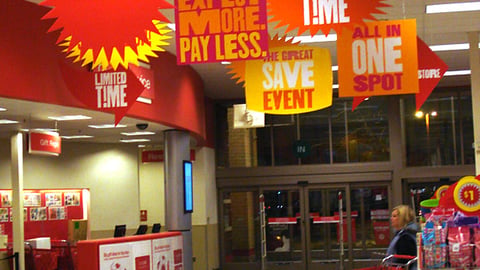 Target 'Great Save' Ceiling Signs