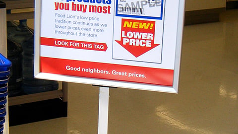 Food Lion 'Lower Price' Stanchion Sign