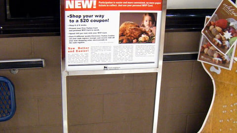 Food Lion 'Free Turkey' Stanchion Sign
