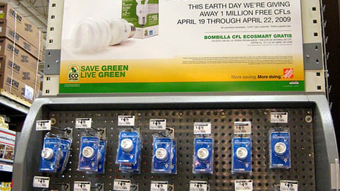 Home Depot Free CFL Bulb Sign