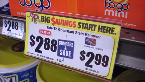 H-E-B 'Compare & Save' Shelf Sign