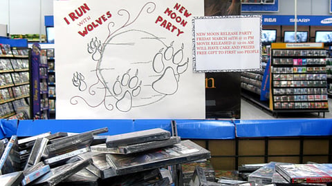 Walmart 'New Moon' Release Party Sign