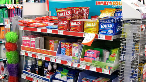 Family Dollar OTC 'Exactly the Same' Endcap Header