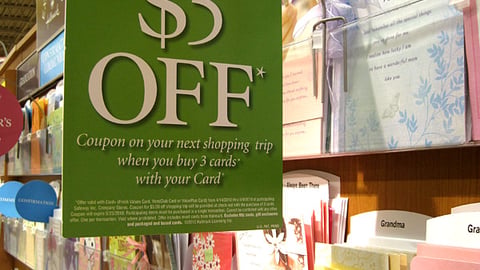 Hallmark Safeway '$5 Off' Shelf Talker
