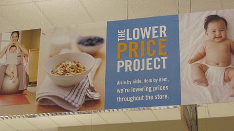 A&P 'Lower Price Project' Ceiling Banner