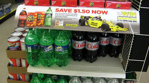 Dollar General Coca-Cola/Kraft Sweeps Shelf Sign
