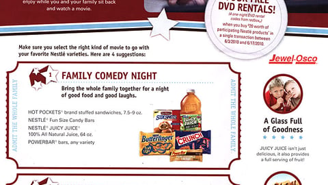 Nestlé Jewel-Osco Redbox Incentive Insert 
