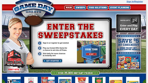 Kroger 'Game Day Greats' Microsite