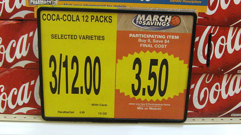 Kroger Coca-Cola 'March to Savings' Shelf Sign