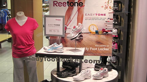 Lady Foot Locker Reebok EasyTone Window Display