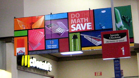 Walmart 'Do the Math' Ceiling Banner