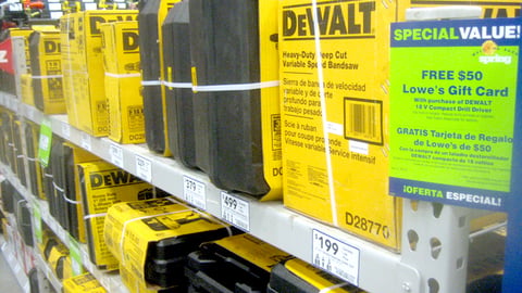 Lowe's DeWalt Incentive Sign