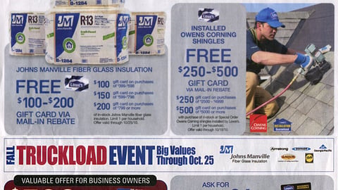 Lowe's Johns Manville 'Fall Truckload Event' Feature