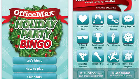 OfficeMax 'Holiday Party Bingo' App Pages