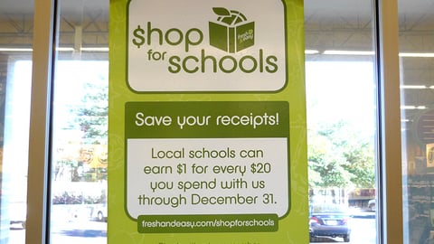 Fresh & Easy 'Shop for Schools' Window Cling