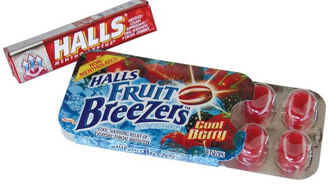 Halls Fruit Breezers Packaging