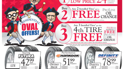 Pep Boys 'Oval Offers' Tires Feature