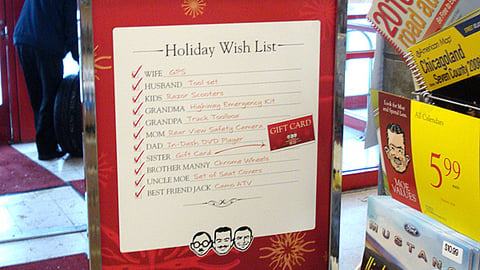 Pep Boys Holiday Wish List Stanchion