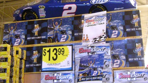 Miller Lite NASCAR Beer Endcap