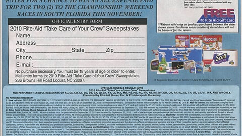 Rite Aid 'Take Care of Your Crew' Sweeps Feature
