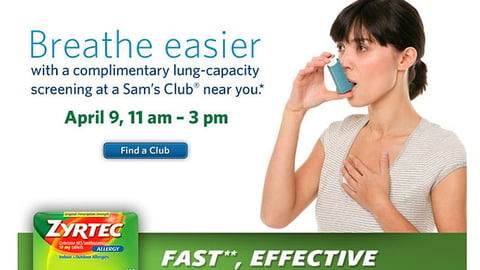 Sam's Club Zyrtec 'Breathe Easier' Email