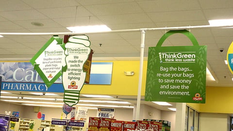 ShopRite 'Think Green' Ceiling Signs