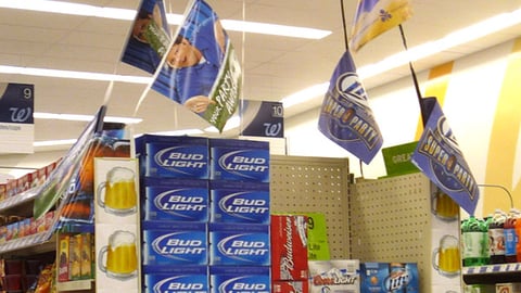 Walgreens Super Bowl Beer Endcap