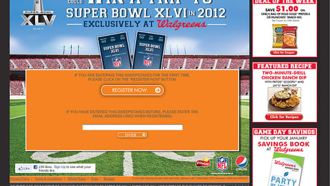 PepsiCo Walgreens Super Bowl Microsite